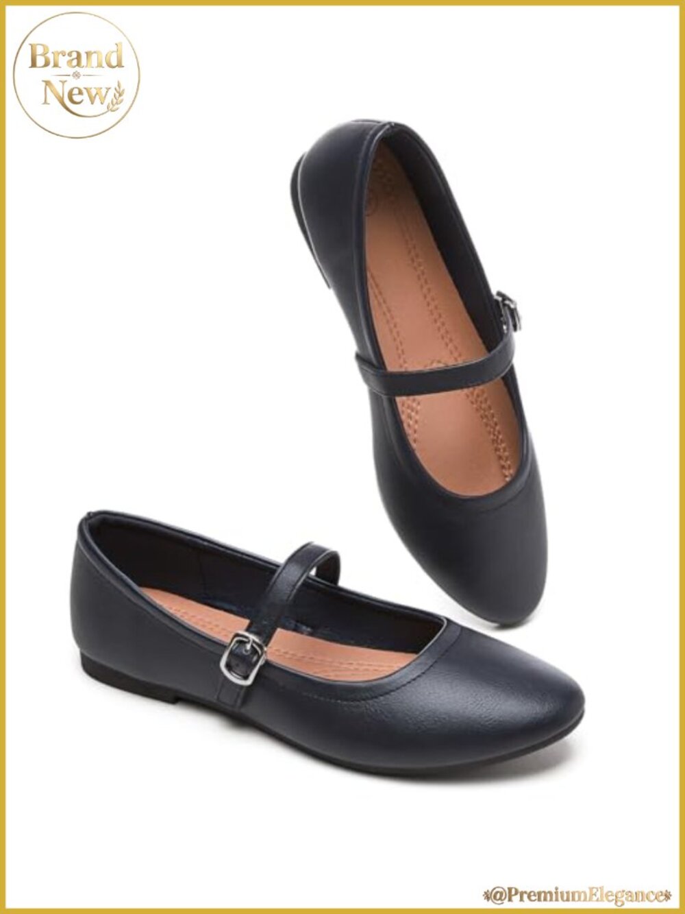 Women's Mary Janes Flats Ballet Shoes Faux Leather Memory Foam